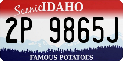 ID license plate 2P9865J