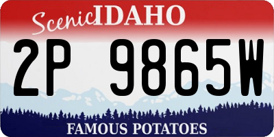 ID license plate 2P9865W