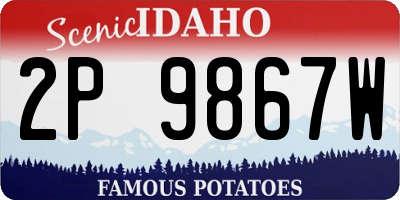 ID license plate 2P9867W