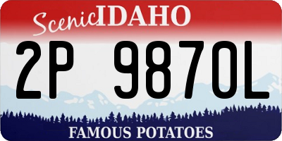 ID license plate 2P9870L