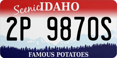 ID license plate 2P9870S