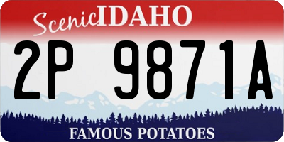 ID license plate 2P9871A