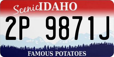 ID license plate 2P9871J