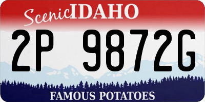 ID license plate 2P9872G