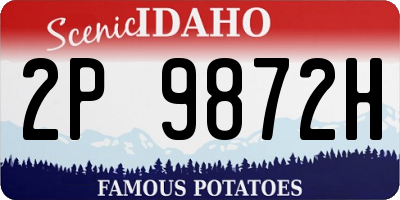 ID license plate 2P9872H
