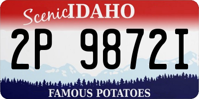 ID license plate 2P9872I