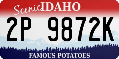 ID license plate 2P9872K