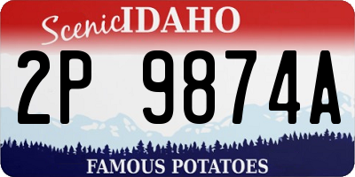 ID license plate 2P9874A