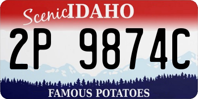 ID license plate 2P9874C