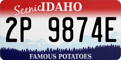 ID license plate 2P9874E