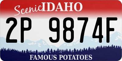 ID license plate 2P9874F