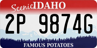 ID license plate 2P9874G