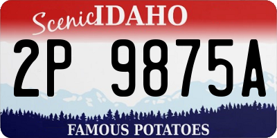 ID license plate 2P9875A