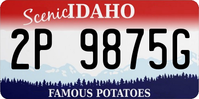 ID license plate 2P9875G