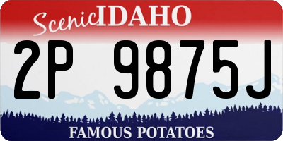 ID license plate 2P9875J