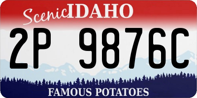 ID license plate 2P9876C