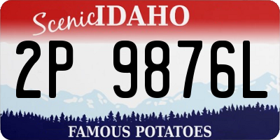 ID license plate 2P9876L