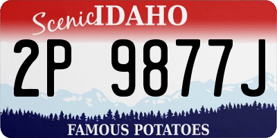 ID license plate 2P9877J