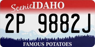 ID license plate 2P9882J