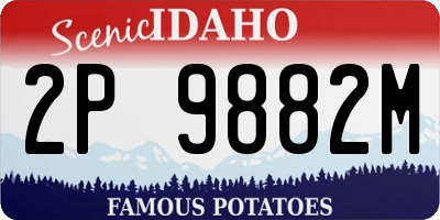 ID license plate 2P9882M