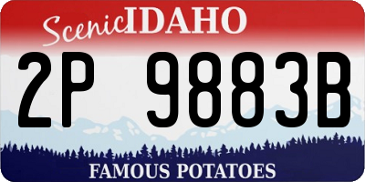 ID license plate 2P9883B