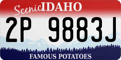ID license plate 2P9883J
