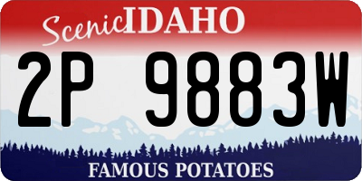 ID license plate 2P9883W