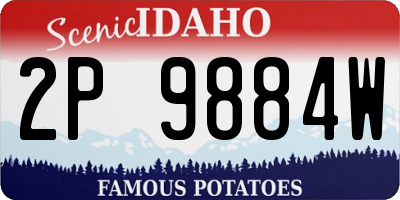 ID license plate 2P9884W