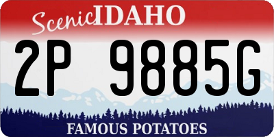 ID license plate 2P9885G