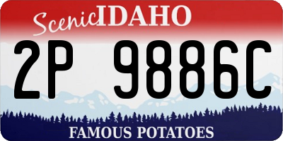 ID license plate 2P9886C