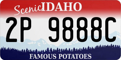 ID license plate 2P9888C