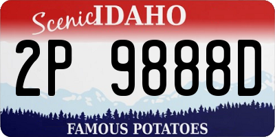 ID license plate 2P9888D