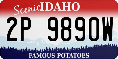 ID license plate 2P9890W