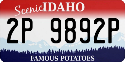 ID license plate 2P9892P