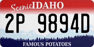 ID license plate 2P9894D