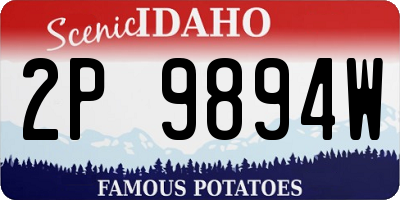 ID license plate 2P9894W
