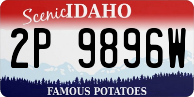 ID license plate 2P9896W