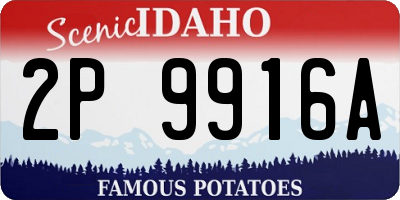 ID license plate 2P9916A