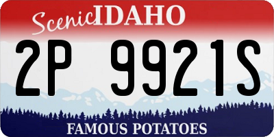 ID license plate 2P9921S