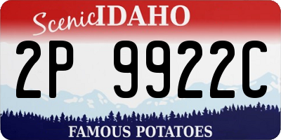 ID license plate 2P9922C