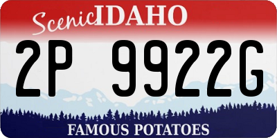ID license plate 2P9922G