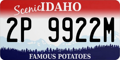 ID license plate 2P9922M