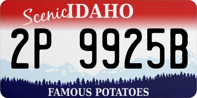 ID license plate 2P9925B