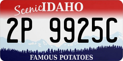 ID license plate 2P9925C