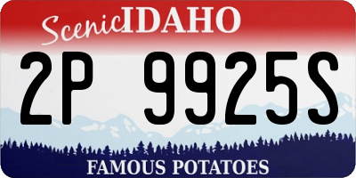 ID license plate 2P9925S