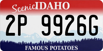 ID license plate 2P9926G