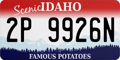 ID license plate 2P9926N