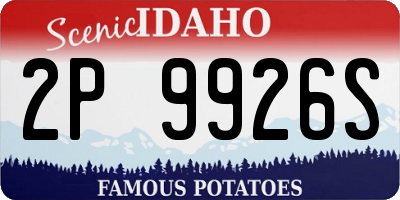 ID license plate 2P9926S