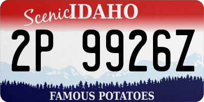 ID license plate 2P9926Z