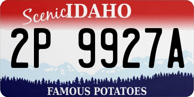 ID license plate 2P9927A